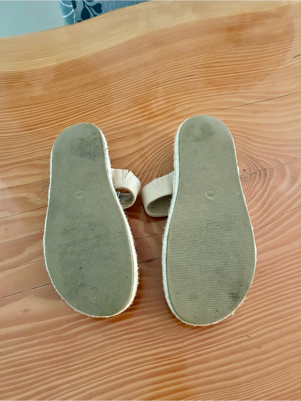 Joie Cream Leather Toe-Post Espadrille Sandals - Picture 6 of 7